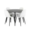 DippØ115BLBL Ensemble Table, Table Noir Et 4 Polar Fluff Chaises Teddy Blanc. -Mobilia Boutique ensemble table et chaise 22191299