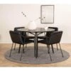 DippØ115BLBL Ensemble Table, Table Noir Et 4 Tvist Chaises Similicuir PU Noir. 2 DippØ115BLBL Ensemble Table, Table Noir Et 4 Tvist Chaises Similicuir PU Noir. -Mobilia Boutique ensemble table et chaise 22191501