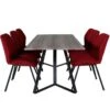 MarinaGRBL Ensemble Table, Table El Bois Décor Gris Et 6 Gemma Chaises Rouge. -Mobilia Boutique ensemble table et chaise 22191781