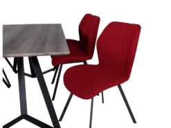 MarinaGRBL Ensemble Table, Table El Bois Décor Gris Et 6 Gemma Chaises Rouge. -Mobilia Boutique ensemble table et chaise 22191785