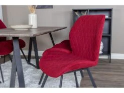 MarinaGRBL Ensemble Table, Table El Bois Décor Gris Et 6 Gemma Chaises Rouge. -Mobilia Boutique ensemble table et chaise 22191789