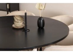 Copenhagen Ensemble Table, Table Marron Et 6 Berit Chaises Velours Beige. -Mobilia Boutique ensemble table et chaise 22192393