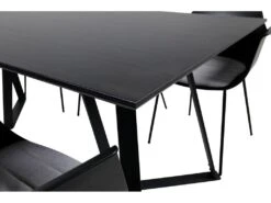 MarinaBLBL Ensemble Table, Table Noir Et 6 Comfort Chaises Noir. -Mobilia Boutique ensemble table et chaise 22192685
