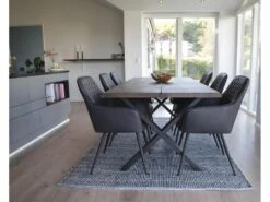 Moss Salle à Manger, 1 Table à Manger Et 6 Chaises, Gris Foncé Et Chêne. -Mobilia Boutique ensemble table et chaise 22193097