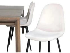 SliderOS Ensemble Table, Table Extensible Longueur Cm170 / 250 Enfumé Chêne Et 6 Polar Chaises Velours Beige. -Mobilia Boutique ensemble table et chaise 22193747