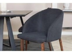 MarinaBLBL Ensemble Table, Table Noir Et 6 Arch Chaises Noir. -Mobilia Boutique ensemble table et chaise 22195529