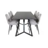 MarinaBLBL Ensemble Table, Table Noir Et 6 Polar Chaises Velours Gris. 2 MarinaBLBL Ensemble Table, Table Noir Et 6 Polar Chaises Velours Gris. -Mobilia Boutique ensemble table et chaise 22195609