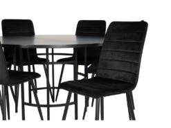 Copenhagen Ensemble Table, Table Marron Et 6 Windu Lyx Chaises Velours Noir. -Mobilia Boutique ensemble table et chaise 22195909