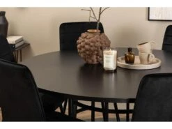 Copenhagen Ensemble Table, Table Marron Et 6 Windu Lyx Chaises Velours Noir. -Mobilia Boutique ensemble table et chaise 22195913