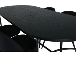 Skate Ensemble Table, Table Noir Et 4 Velvet Chaises Noir. -Mobilia Boutique ensemble table et chaise 22196521
