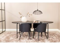 Skate Ensemble Table, Table Noir Et 4 Velvet Chaises Noir. -Mobilia Boutique ensemble table et chaise 22196523