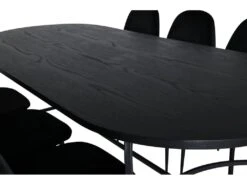 Skate Ensemble Table, Table Noir Et 6 Polar Chaises Velours Noir. -Mobilia Boutique ensemble table et chaise 22196613