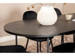 Skate Ensemble Table, Table Noir Et 6 Polar Chaises Velours Noir. -Mobilia Boutique ensemble table et chaise 22196619