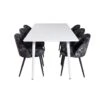 Polar180X90WHWH Ensemble Table, Table Blanc Et 6 Velvet Chaises Velours Fleuri. -Mobilia Boutique ensemble table et chaise 22199109