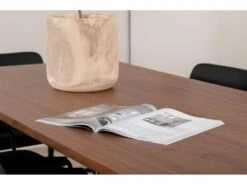 UnoWA Ensemble Table, Table Noyer Décor Et 6 Tvist Chaises Similicuir PU Noir. -Mobilia Boutique ensemble table et chaise 22199413