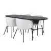 Skate Ensemble Table, Table Noir Et 4 Berit Chaises Velours Beige. -Mobilia Boutique ensemble table et chaise 22200519