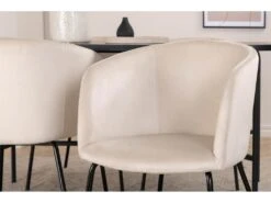 Skate Ensemble Table, Table Noir Et 4 Berit Chaises Velours Beige. -Mobilia Boutique ensemble table et chaise 22200531