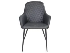 Tony Salle à Manger, 1 Table à Manger Et 6 Chaises, Gris Foncé Et Chêne. -Mobilia Boutique ensemble table et chaise 22200885