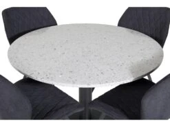 RazziaGR Ensemble Table, Table Terrazzo Gris Et 4 Gemma Chaises Noir. -Mobilia Boutique ensemble table et chaise 22201637