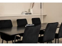 PippiBL Ensemble Table, Table Noir Et 6 Windu Lyx Chaises Velours Noir. -Mobilia Boutique ensemble table et chaise 22201903