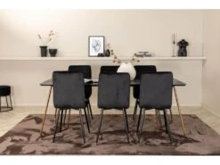 PippiCO Ensemble Table, Table Noir Et 6 Windu Lyx Chaises Velours Noir. -Mobilia Boutique ensemble table et chaise 22202169