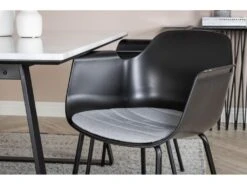 Estelle Ensemble Table, Table Marbre Blanc Et 4 Comfort Chaises Noir. -Mobilia Boutique ensemble table et chaise 22202335