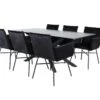 PiazzaBLBL Ensemble Table, Table Noir Et 6 Pippi Chaises Velours Noir. -Mobilia Boutique ensemble table et chaise 22202469