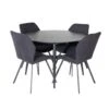 DippØ115BLBL Ensemble Table, Table Noir Et 4 Gemma Chaises Noir. -Mobilia Boutique ensemble table et chaise 22203197