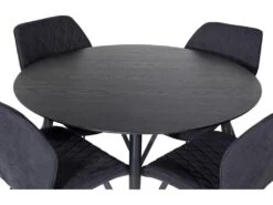 DippØ115BLBL Ensemble Table, Table Noir Et 4 Gemma Chaises Noir. -Mobilia Boutique ensemble table et chaise 22203201