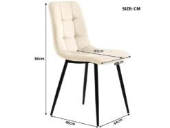 Ensemble Table Et 4 Chaises - Table Dorée 117x68cm - Structure En Métal - Chaise En Velours Beige -Mobilia Boutique ensemble table et chaise 22720849