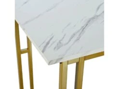 Ensemble Table Et 4 Chaises - Table Dorée 120x70cm - Structure En Métal - Chaise En Velours Gris -Mobilia Boutique ensemble table et chaise 22720911