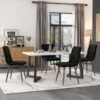 Ensemble Table Et 4 Chaises - Table Noire 117x68cm - Structure En Métal - Chaise En Velours Noir -Mobilia Boutique ensemble table et chaise 22745419