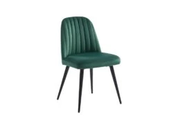 Ensemble Table CLARA + 4 Chaises ELEANA - Anthracite Et Vert -Mobilia Boutique ensemble table et chaise 505081