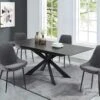 Ensemble Table ALBINA + 4 Chaises MASURIE - Anthracite