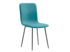 HANOI - Ensemble Table Rectangle 120 Effet Bois + 4 Chaises Bleues -Mobilia Boutique ensemble table et chaise 9306525