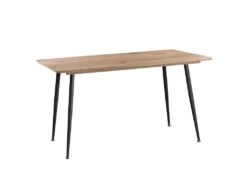 HANOI - Ensemble Table Rectangle 120 Effet Bois + 4 Chaises Bleues -Mobilia Boutique ensemble table et chaise 9306527