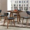 Ensemble Table + 4 Chaises - LISETTE - Noyer Et Noir -Mobilia Boutique ensemble tables chaises 259237