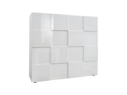 Buffet Haut CALISTO - 2 Portes - Blanc Laqué -Mobilia Boutique fauteuil massant 423623