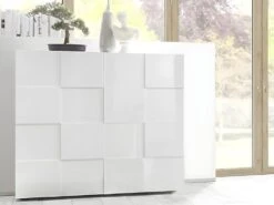 Buffet Haut CALISTO - 2 Portes - Blanc Laqué -Mobilia Boutique fauteuil massant 424503