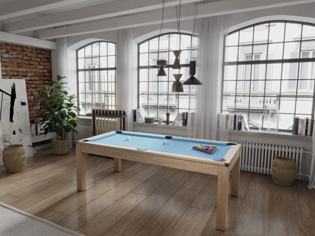 Table Transformable - Billard & Ping-pong BALTHAZAR - 213*112*81.5cm - Bleu 4 Table Transformable - Billard & Ping-pong BALTHAZAR - 213*112*81.5cm - Bleu – Image 2