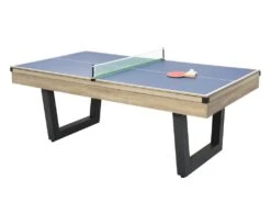 Table Transformable - Billard & Ping-pong - Coloris Naturel Clair Et Noir - L213,4 X P111,8 X H78,5 Cm - MELIAN -Mobilia Boutique jeux interieur 16710499