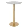 TYROL - Table Haute Ø70cm Aspect Marbré Et Pied Métal Doré -Mobilia Boutique meuble de bar 9853009