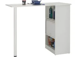 Table De Cuisine Et Meuble De Rangement Blancs - Coloris: Blanc