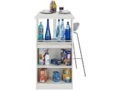 Table De Cuisine Et Meuble De Rangement Blancs - Coloris: Blanc -Mobilia Boutique meuble de cuisine 10038435