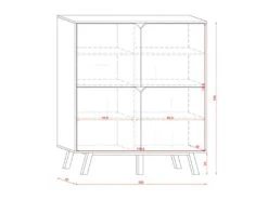 Buffet Haut Design Type Scandinave Collection AOMORI 4 Portes, Coloris Blanc Et Gris Mat -Mobilia Boutique meuble de cuisine 9544455