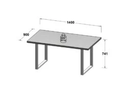 Table De Repas L140 Cm Plateau Chêne Pieds Luge Métal Noir - CORSE 02 -Mobilia Boutique table a manger 10031173