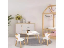 UNICORN - Ensemble Table Et 2 Chaises Enfant Motif Licorne -Mobilia Boutique table a manger 10031851