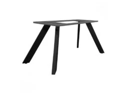 4 Pieds De Table De Repas Inclinés En Métal Noir H.65 Cm - 08