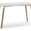 Table à Manger Aroa Blanche, Pieds En Bois De Hêtre, 120x60 Cm -Mobilia Boutique table a manger 10032249