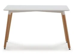 Table à Manger Aroa Blanche, Pieds En Bois De Hêtre, 120x60 Cm -Mobilia Boutique table a manger 10032251